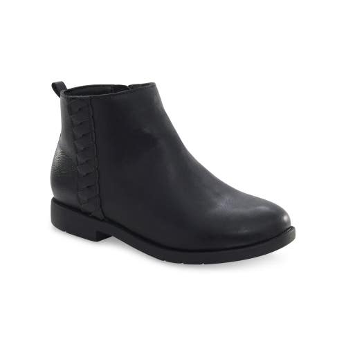 Stride Rite Carolyn Boots Kids US 4 Black Leather Round Toe Ankle Bootie NCZ367