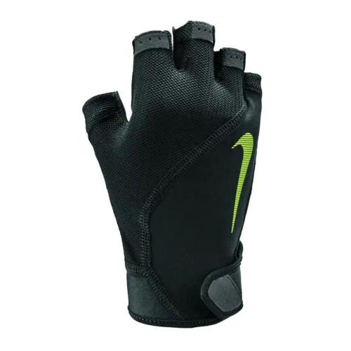 Nike Elemental Fitness Gloves Men Medium Black Gray Quick-Dry Wrist Strap DAB189