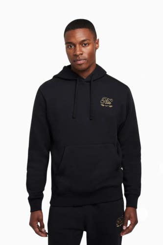 Nike Sportswear Club Hoodie Mens Large Black Cotton Blend Pullover Active DAB188