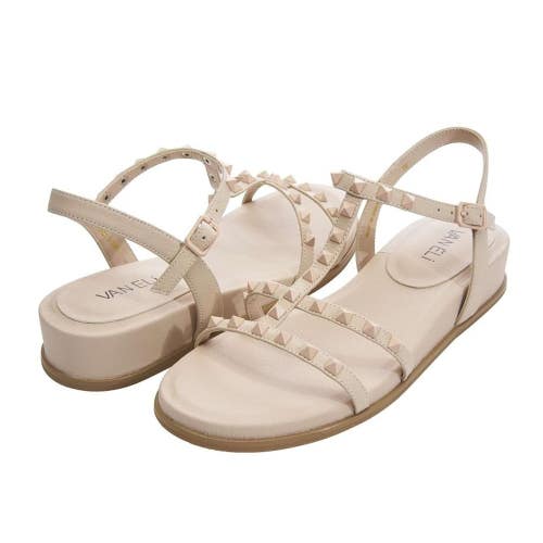Vaneli Nelina Sandals Women's 9.5 N Blush Milled Leather Adjustable Strap NCZ330