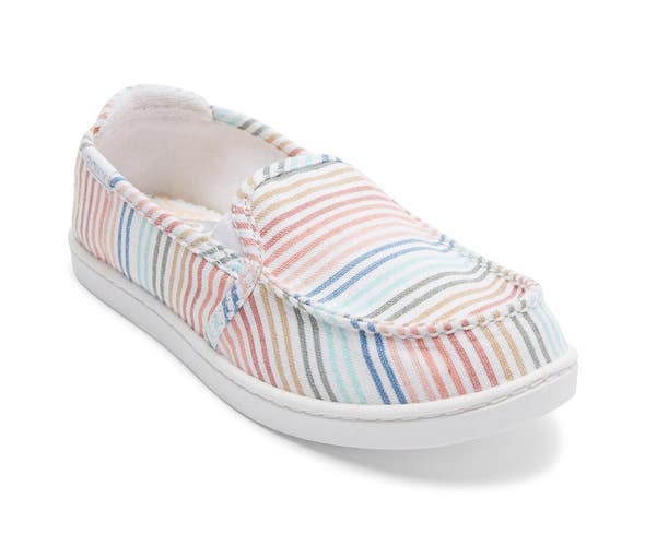 Roxy Minnow Sneaker Girls US 5 Multicolor Striped Slip On Casual Shoes JOBB076