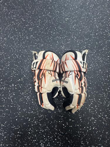 Used Warrior TEMPO ELITE Lacrosse Gloves Junior White 8" 11849-S000038850