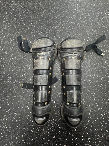 Used Rawlings SHIN GUARDS Catchers Leg Guards Black Junior 11849-S000038868