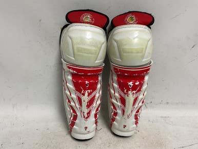 Used CCM LTP LITTLE BLACKHAWKS Junior Shin Guards Red 10" 11855-S000201928