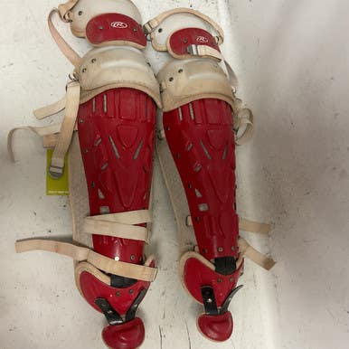 Used Rawlings VELO Catchers Leg Guards Red Adult 11855-S000201932