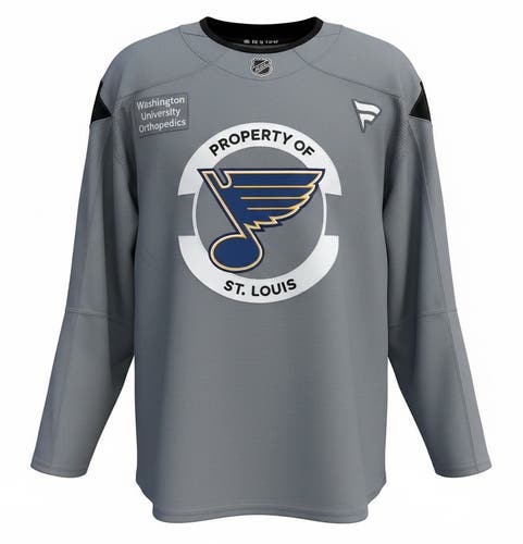 CCM Pro Stock St Louis Blues Practice Jersey Gray Sz 58  (Used) 29482