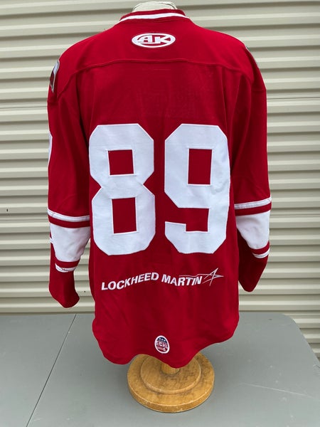 AK Allen Americans ECHL Pro Stock Game Used Jersey RED 89 ...