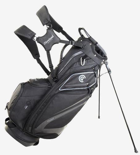 Cleveland Golf Lightweight 14-Way Stand Bag Black w/ Rain Hood NEW