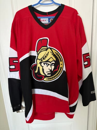 Ottawa Senators Third Jersey 1997-2007 CCM NHL Hockey 3rd Red Home with #55 - XL
