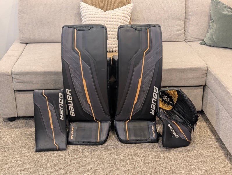 33" 2024 Bauer Supreme Shadow Regular Goalie Full Set Pro Stock (Used) | Black, Gray, Yellow