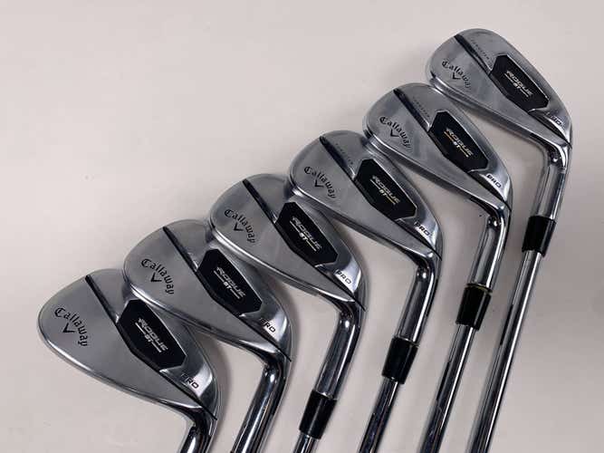 Callaway Rogue ST Pro Iron Set 5-PW DG Mid S300 Stiff Steel Mens RH -2'' READ