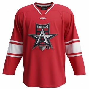 AK Allen Americans ECHL Pro Stock Game Used Signed Jersey RED BURNIE 1460