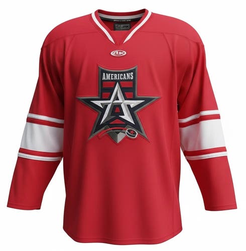 AK Allen Americans ECHL Pro Stock Game Used Jersey RED 89