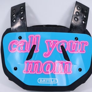 Battle Sports Call Your Mom Chrome Adult Football Back Plate Blue/Pink Read