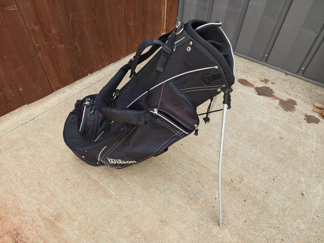 Wilson 8 Divider Dual Strap Golf Stand Bag Black w Raincover