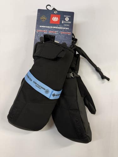 686 Womens gore tex linear Under Cuff Mitt Size XS Black New With Tags