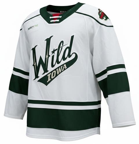 CCM Iowa Wild Pro Stock Game Used White Jersey OTTENBREIT 9265