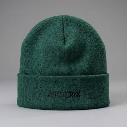 Arc'teryx Embroidered Logo Beanie Hat Forest Green Gorpcore Knit Toque