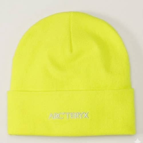 NEW Arc'teryx Embroidered Logo Beanie Neon Yellow High-Vis Gorpcore Toque Hat