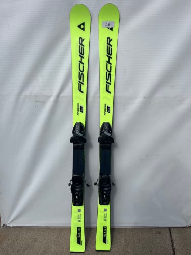 Kid's Fischer RC4 GS 133 cm Racing Skis With Bindings (Used)