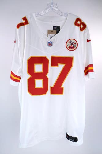 Travis Kelce #87 Kansas City Chiefs Nike On Field White Jersey Men's XXL NWT