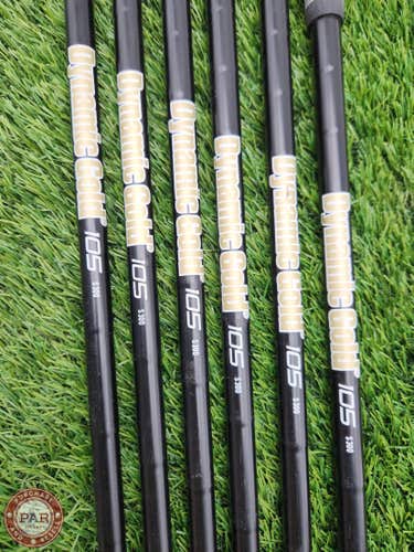 TRUE TEMPER DYNAGOLD 105 BLACK ONYX S300 IRON SHAFT SET STIFF 105G .355 TIP VERY