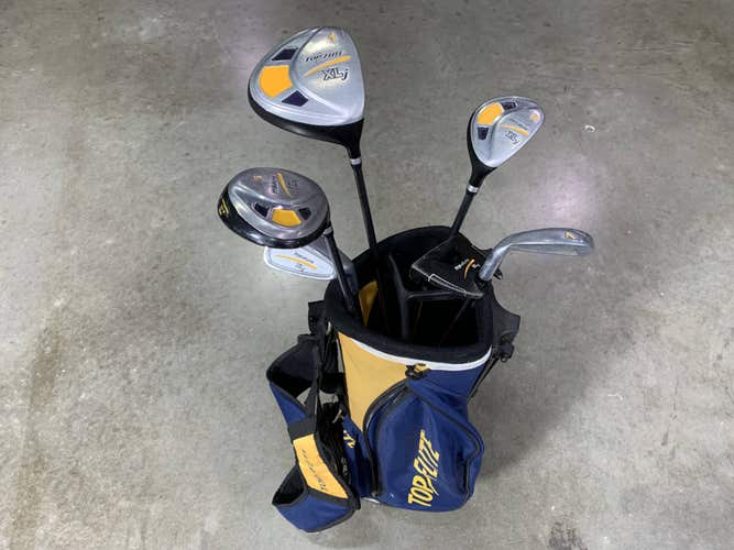 Top Flite XLj Club Set Driver 5W 5H 7 Iron SW Putter Youth Graphite Junior RH