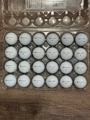 24 TaylorMade TP5x Golf Balls - 5A Mint / 4A Near Mint Condition