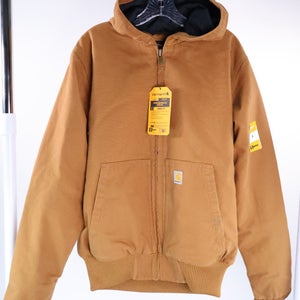 Carhartt Duck 3M Insulated Active Hooded Jacket Brown Men's Size Small New READ
