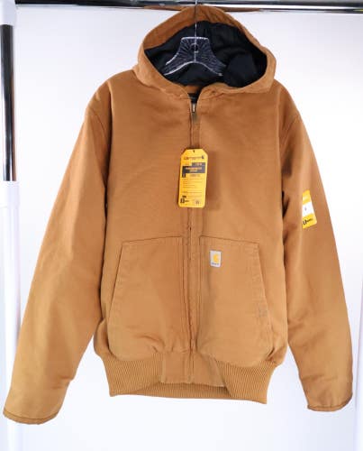 Carhartt Duck 3M Insulated Active Hooded Jacket Brown Men's Size Small New READ