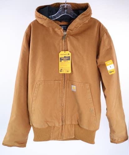 Carhartt Duck 3M Insulated Active Hooded Jacket Brown Men's Size Small New READ2