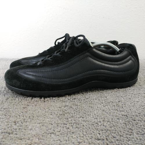 ECCO Soft Womens Size 41 EU Leather Sneakers Black Driving Shoes Low Top