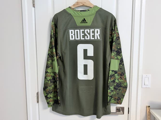 Authentic Adidas Vancouver Canucks Brock Boeser Military Appreciation Jersey Size 54