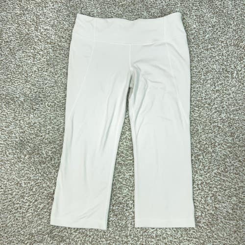 Lululemon Pants Womens 10 White Capri Leggings Slit Hem Yoga Gym Workout Sports