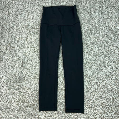 Lululemon Pants Womens 4 Black High Rise Cropped Leggings Yoga Gym Workout Sport