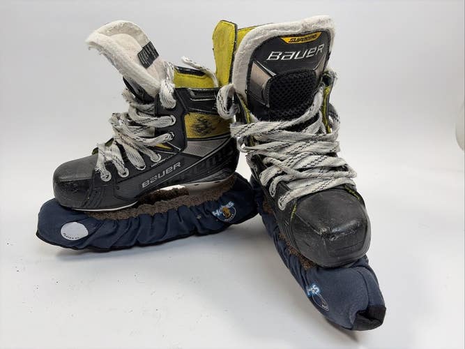 Bauer Supreme 3S Ice Hockey Skates, Size 1.5D, Black/Yellow