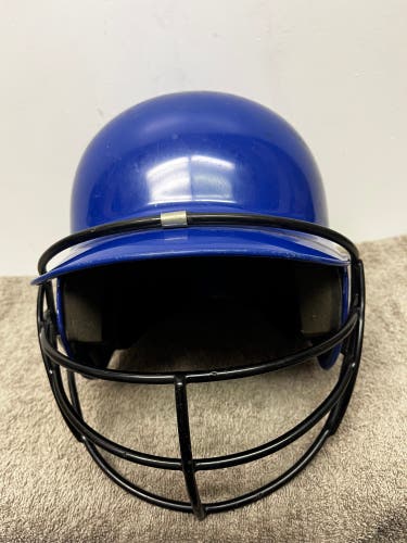Rawlings Baseball/Softball Batting Helmet Hat Size 6.5-7.5 Royal Blue w/Facemask
