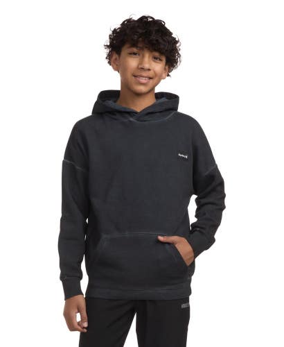 Hurley Hoodie Boys XL Black Fleece Relaxed Fit Kangaroo Pocket Pullover DSGL1102