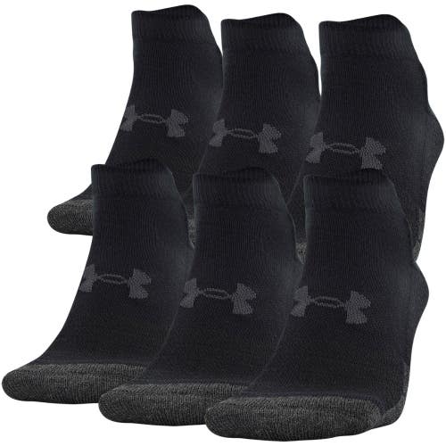 Under Armour Performance Tech Socks Unisex S Black Arch Support 6-Pack DSGL965