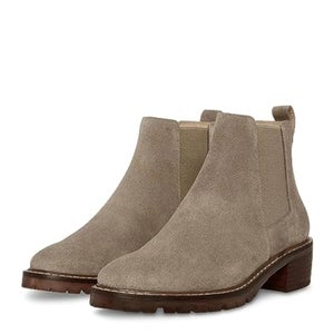 Steve Madden Dorothea Boots Women 6.5 M Mushroom Suede Round Toe Chelsea HTAT399
