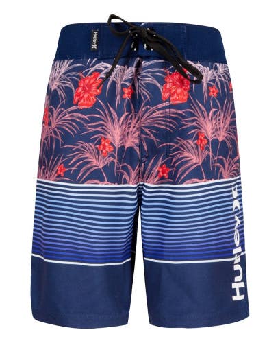Hurley Americana Boardshorts Boys Night Force Floral Drawstring Waist DSGL1146