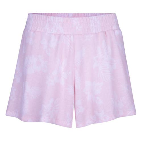 Hurley Swing Shorts Girls Large Pink Floral Stretch Elast Waist Cottage DSGL1152