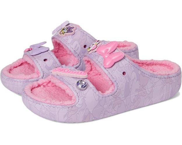 Crocs Minnie Daisy Classic Cozzzy 211786-90H Sandals Men's 4 Pink Slide JAX1211