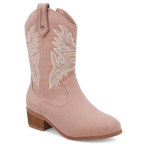 Mia Bloome TGK595A-685 Western Boots Girls Blush Side Zip Block Heel HTAT808