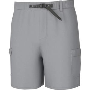 Huk Creekbed Cargo Shorts Men's Small Gray Stretch Belted Waist Fishing DSGL1139