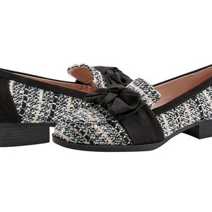 Bandolino Lindio Loafers Women's US 7 Black Round Toe Comfort Shoes HTAT856