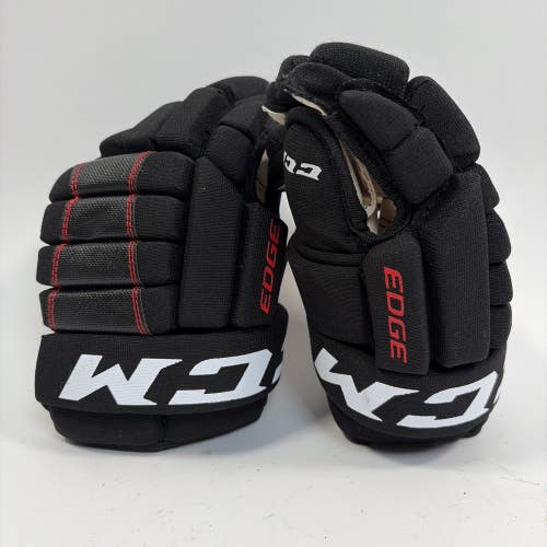 CCM Edge Ice Hockey Gloves, Junior 10", Black