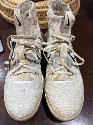 White Men's Size M 8.0 (W 9.0) Nike Nike alpha huarache elite 3 High Top Molded Cleats (Used)