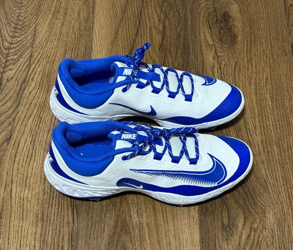 Nike Alpha Huarache Elite 4 Baseball Cleats FD2745-108 White/Hyper Royal Size 13