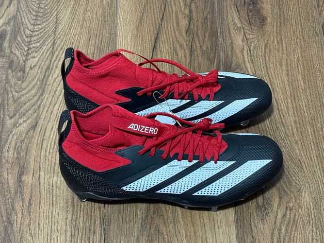 Adidas Adizero Impact Black Red Football Cleats IE1404 Men Size 15